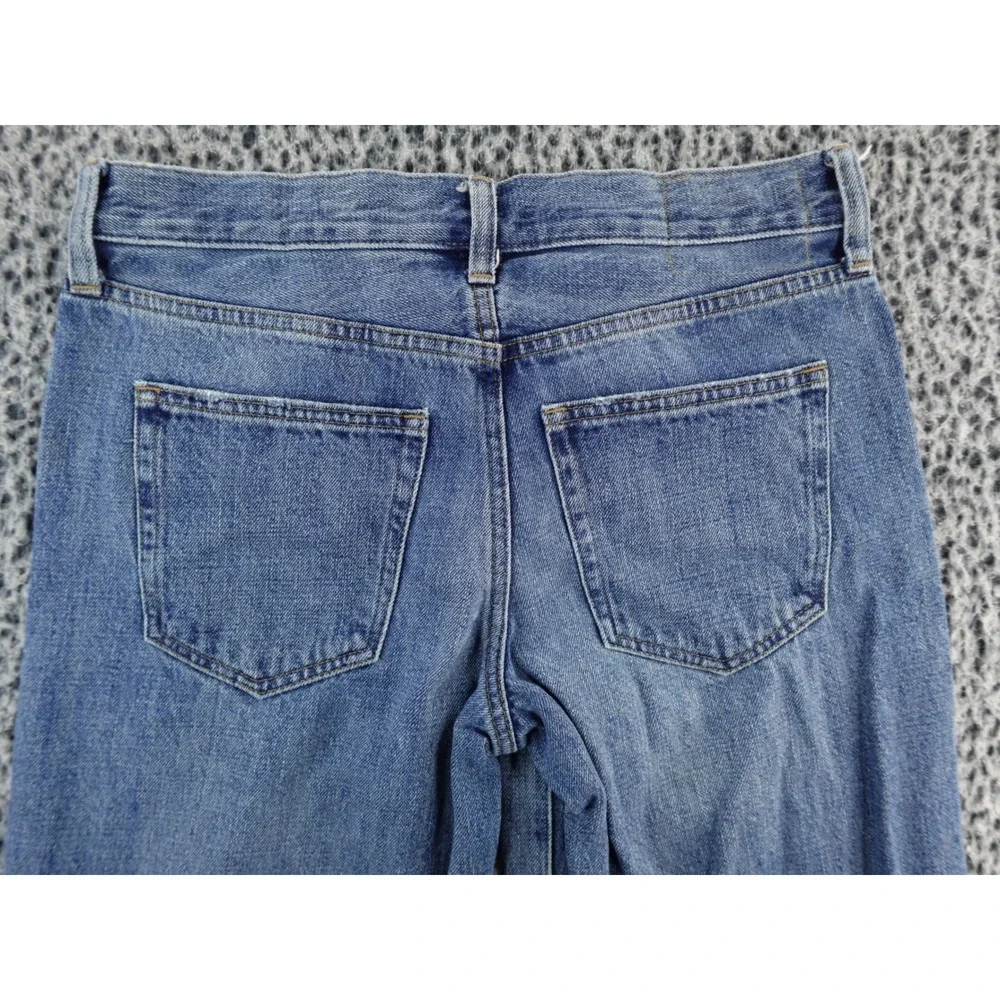 J Crew 84 Low‎ Rise Wide Leg Jeans Medium Wash Distressed Size 25